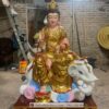 Tượng Văn Thù Sư Lợi và Phổ Hiền Bồ Tát Sơn Son Thếp Vàng