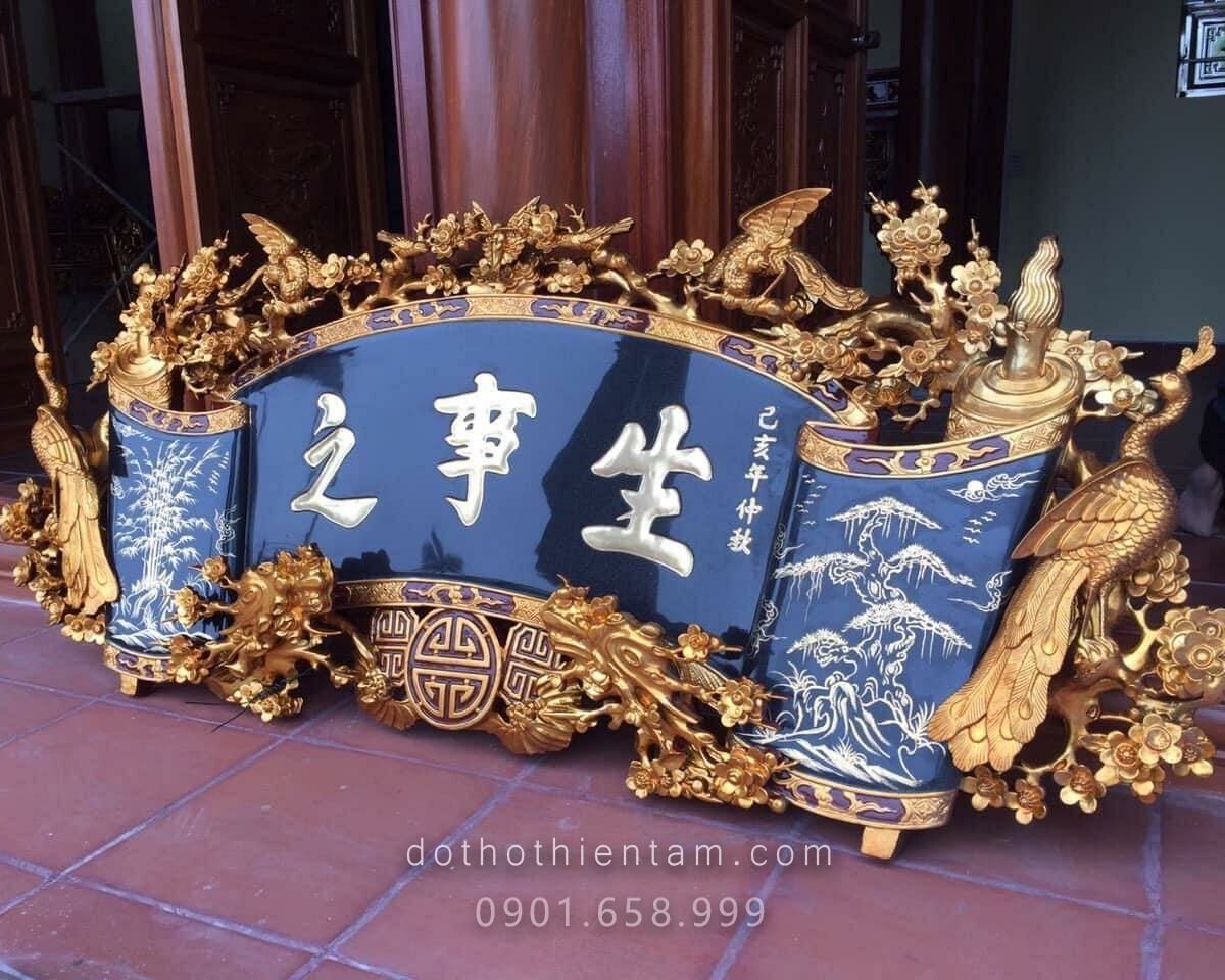 Cuốn Thư Bằng Gỗ Mít Sơn Son Thếp vàng