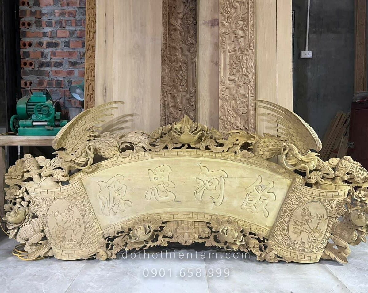 Cuốn Thư Bằng Gỗ Mít Sơn Son Thếp vàng