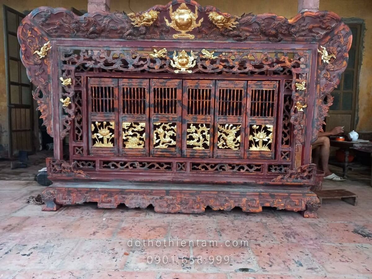 Mẫu Khám Thờ Gia Tiên Sơn Son Thếp Vàng