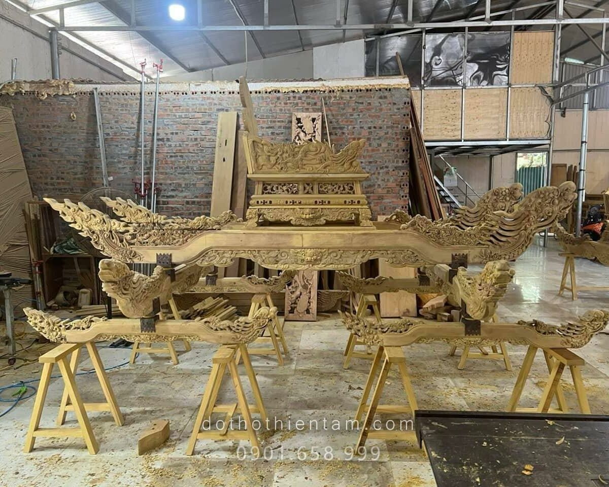 Kiệu Bát Cống Bằng Gỗ Mít