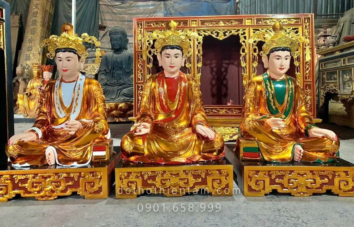 Tượng Tam Tòa Thánh Mẫu Sơn Son Thếp Vàng