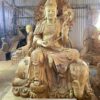 Tượng Văn Thù Sư Lợi và Phổ Hiền Bồ Tát Sơn Son Thếp Vàng