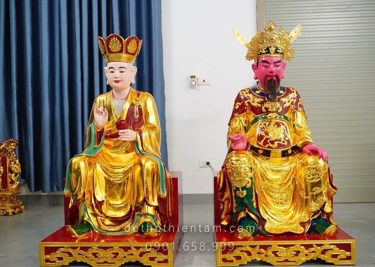 Tượng Đức Ông Và Đức Thánh Hiền Sơn Son Thếp Vàng