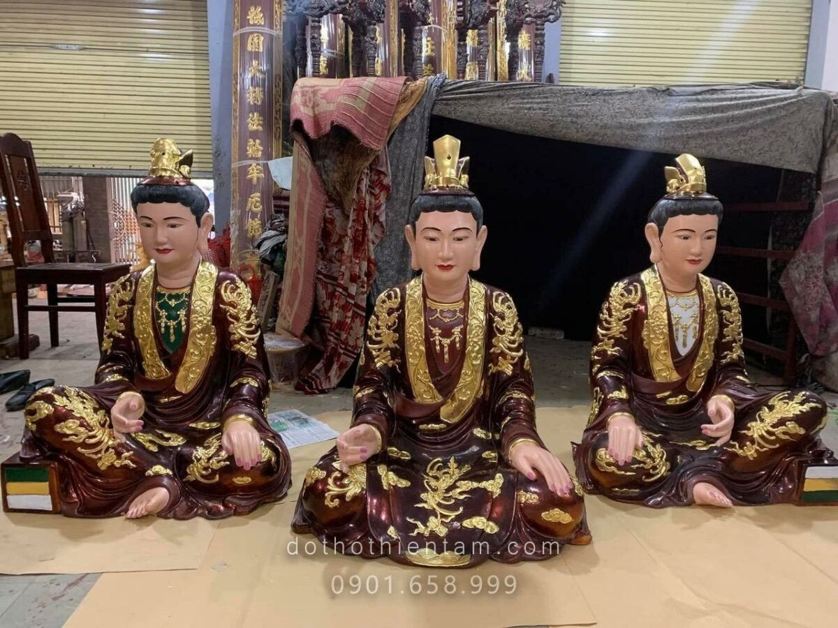 Tượng Tam Tòa Thánh Mẫu Sơn Son Thếp Vàng