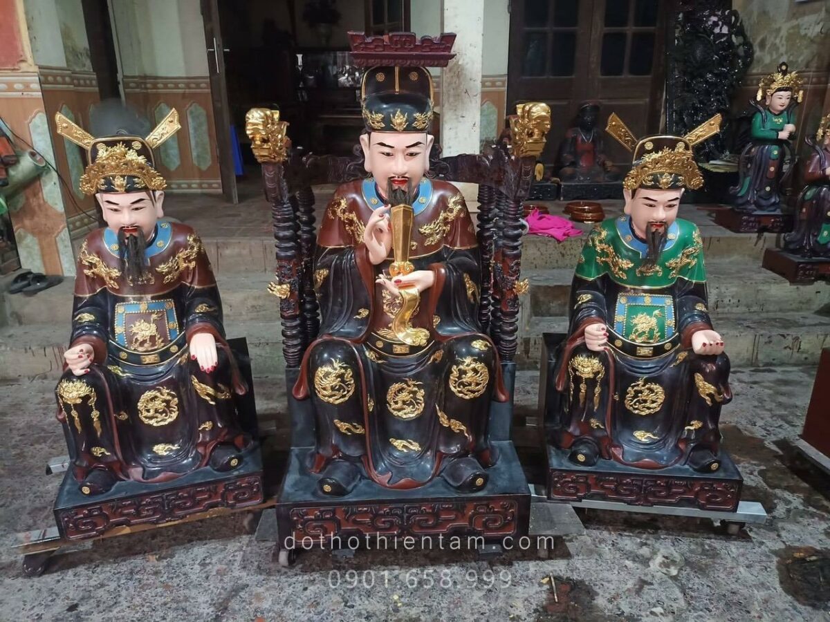 Tượng Vua Cha Ngọc Hoàng và Nam Tào Bắc Đẩu Sơn Son Thếp Vàng