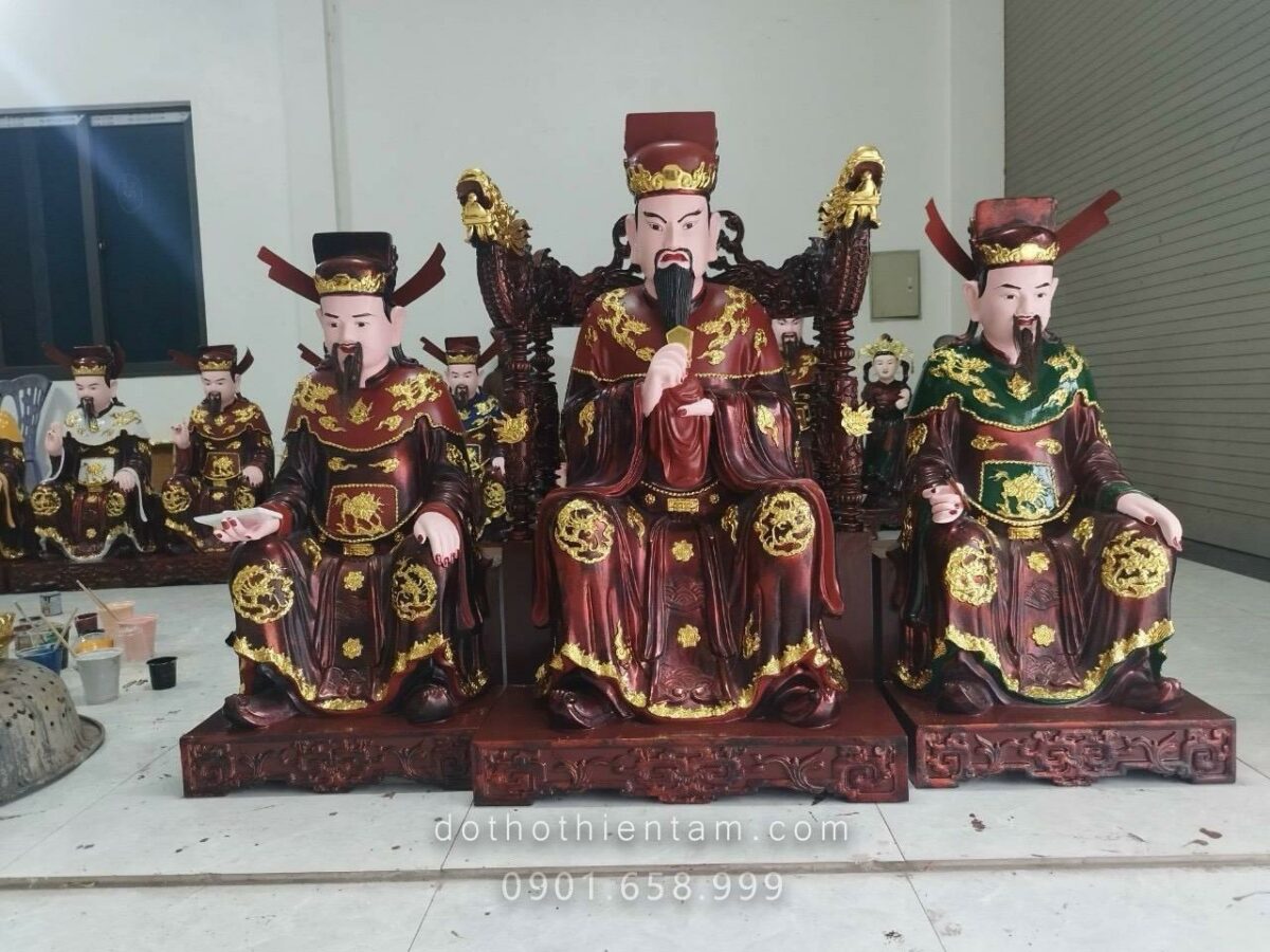 Tượng Vua Cha Ngọc Hoàng và Nam Tào Bắc Đẩu Sơn Son Thếp Vàng