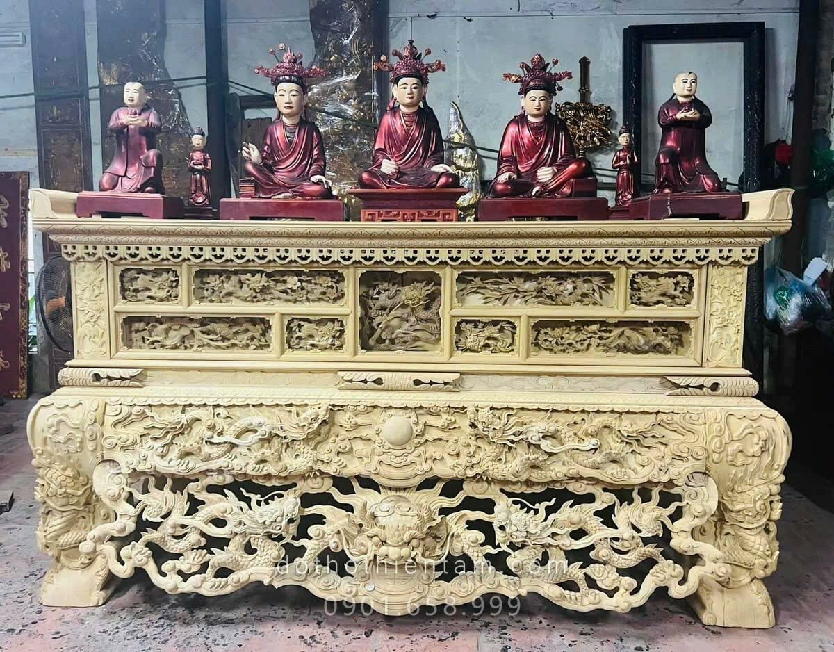 Sập Thờ Hai Dạ Gỗ Dổi Hàng Kỹ